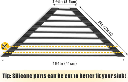 Triangle Roll up Dish Drying Rack with Silicone Coating, Black5