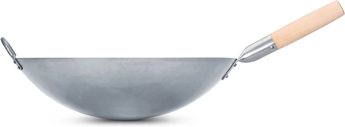 big-16-inch-heavy-hand-hammered-carbon-steel-pow-wok-with-wooden-and-steel-helper-handle-round-bottom-731w138