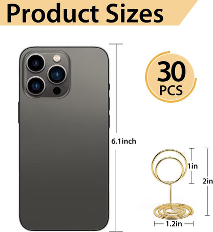 30PCS Gold Table Number Holders Place Card Holder,Small Photo Stand | Cards Stand Name Menu Clips,Table Sign Holders for Wedding Anniversary Birthday Party2