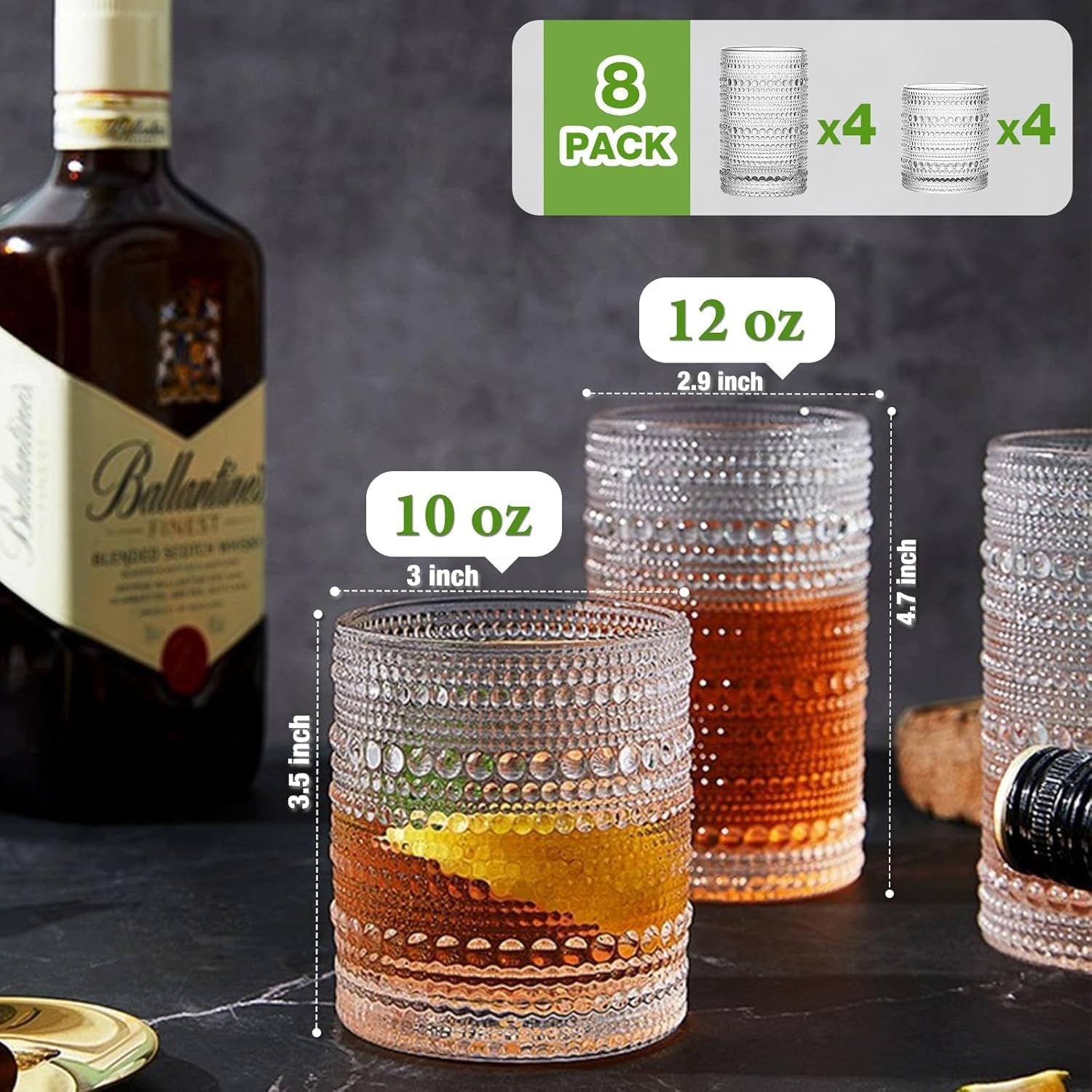 vintage-hobnail-drinking-glasses-set-of-8-12-oz-highball-glasses-10-oz-cocktail-glasses-set-kitchen-water-glasses-cup-bar-tumbler-glassware-set-for-beer-juice-cocktail-whiskey-milk