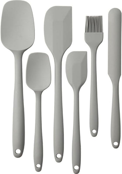 6 Pieces Silicone Spatula Set, Food Grade Rubber Spatula with Ergonomic Grip, Rubber Spatulas Silicone Heat Resistant Spatula Set for Kitchen Use, BPA Free Dishwasher Safe1