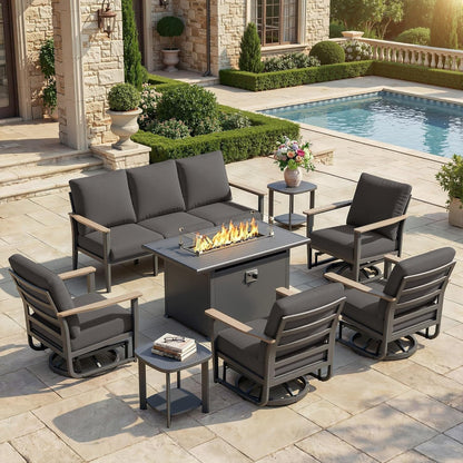 Aluminum Outdoor Patio Furniture Set with 5.1-Inch Cushions1