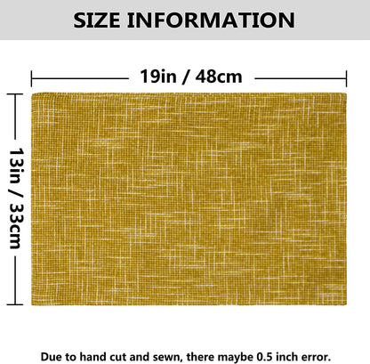 Kevin Textile Burlap Linen Placemats Set of 6 Heat Resistant Dining Table Place Mats Washable Kitchen Table Mats for Dinning Party Holiday Indoor Outdoor, 13 X19 Inches, Honey Yellow5