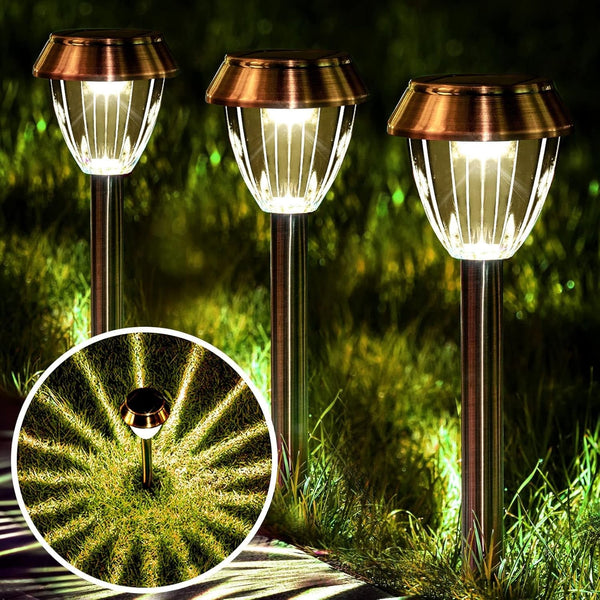 6 Pack Solar Pathway Lights Outdoor, New Upgraded Adjustable Warm & Cool White Solar Lights Outdoor Waterproof, Solar-Powered Garden Light for Path, Walkway, Yard, Driveway, Lawn, Backyard Decor1