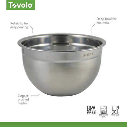 , Bowl Mixing Stainless Steel 1.5 Quart8