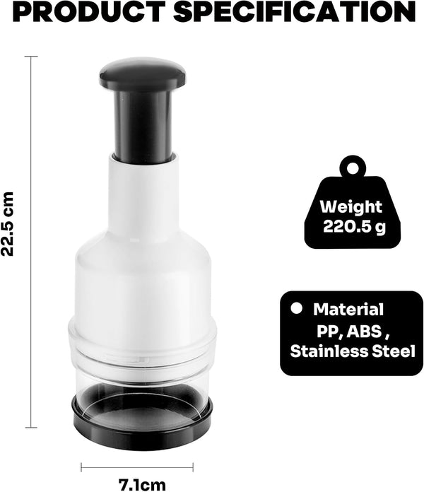 Vegetable Chopper, Manual Food Processor, Hand Push Garlic Onion Cutter, Suitable for Vegetables, Ginger, Fruits, Nuts, Herbs7