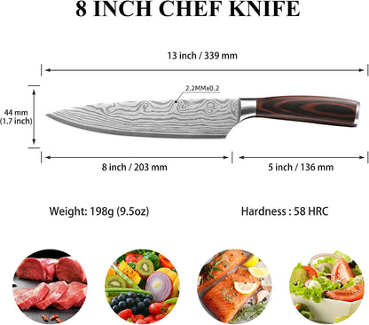 8 Inch Chef Knife - Ultra Sharp Vegetable Kitchen Knife2