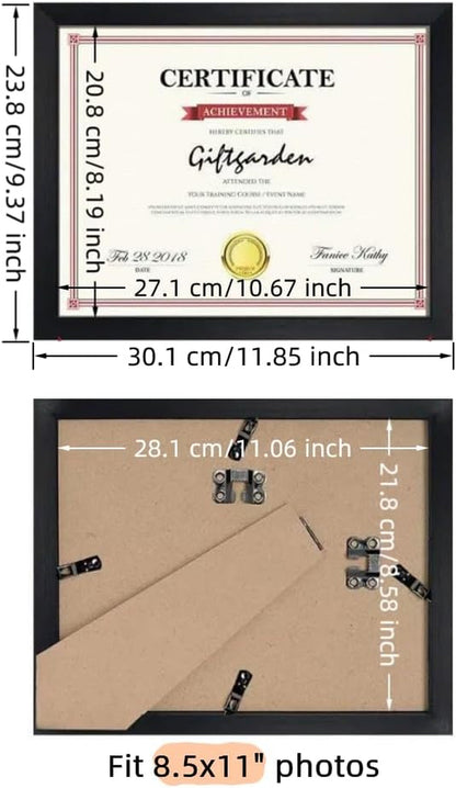 8.5X11 Certificate Frame Set of 7, 8.5 by 11 Picture Diploma Document Frames for Wall or Tabletop Display, Black3