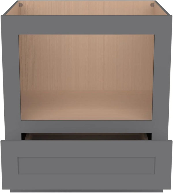 Microwave Base Cabinet – Solid Wood Shaker Style Kitchen Storage Base Unit with Drawer & Soft-Close Doors, RTA Pantry Cupboard for Dining Room, Coffee Bar 30" W X 24" D X 34 1/2" H (Pebble Gray)5