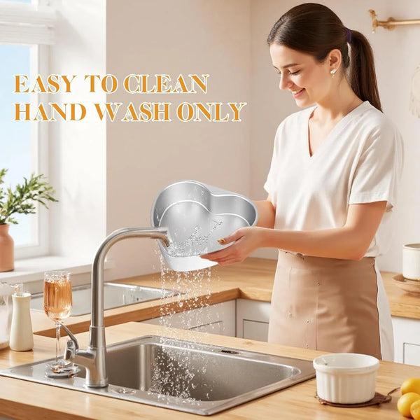 8 Inch Heart Shaped Cake Pans,2 Pack Non-Stick Aluminum Heart Pan | Baking Tins with 50 Pcs Parchment Paper,Food-Grade Cake Molds,Ideal for Valentine’S Day Birthday Wedding6
