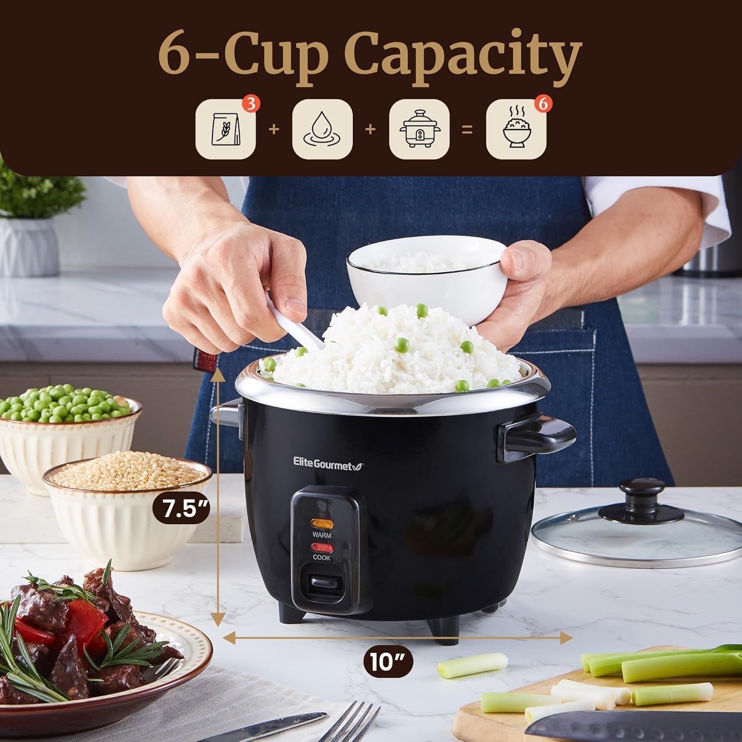 erc006ss-6-cup-electric-rice-cooker-with-stainless-steel-inner-pot-makes-soups-stews-porridges-grains-and-cereals-6-cup-3-cups-uncooked-black
