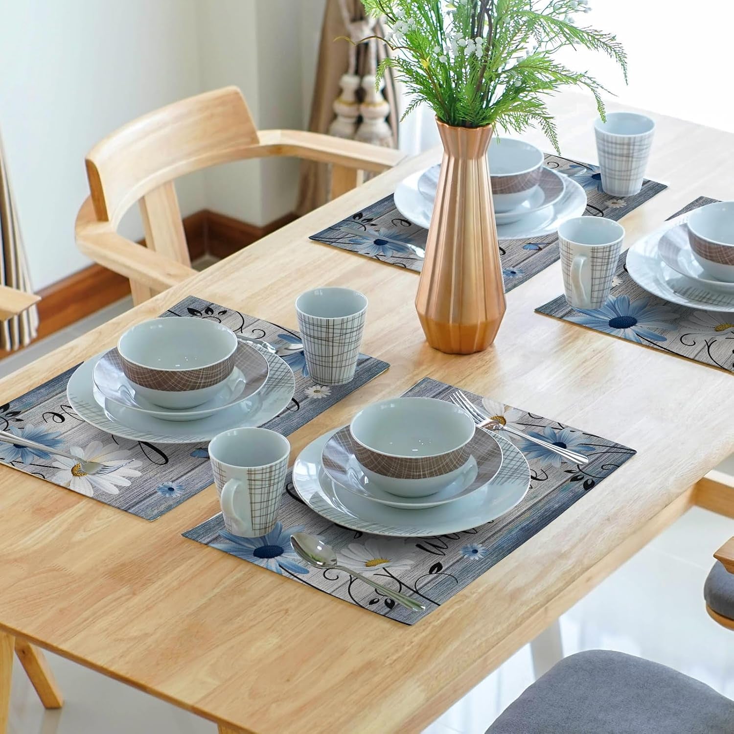 rustic-farmhouse-quote-placemat-set-of-4-12x18-inch-daisy-flowers-kitchen-seasoned-with-love-grey-linen-washable-table-mats-for-home-party-indoor-kitchen-dining-decoration