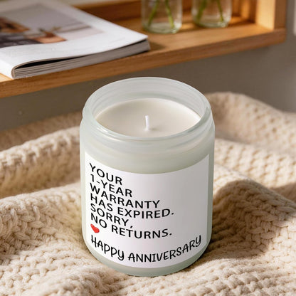 1 Year Anniversary Couple Gifts for Boyfriend Girlfriend, Happy One Year Wedding Anniversary Funny Gifts for Men Women Husband Wife, Romantic First 1St Year Marriage Gift for Her Him Scented Candle6