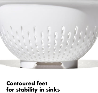 OXO Good Grips Plastic Strainer - 3 Qt Capacity, White | for Pasta and Vegetables, Colander, Non-Slip Feet, Soft Handles, Dishwasher Safe, Stable Draining8