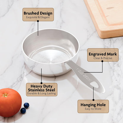 1PCS 1Cup(250Ml) Stainless Steel Measuring Cup, Heavy-Duty Metal Scoop4