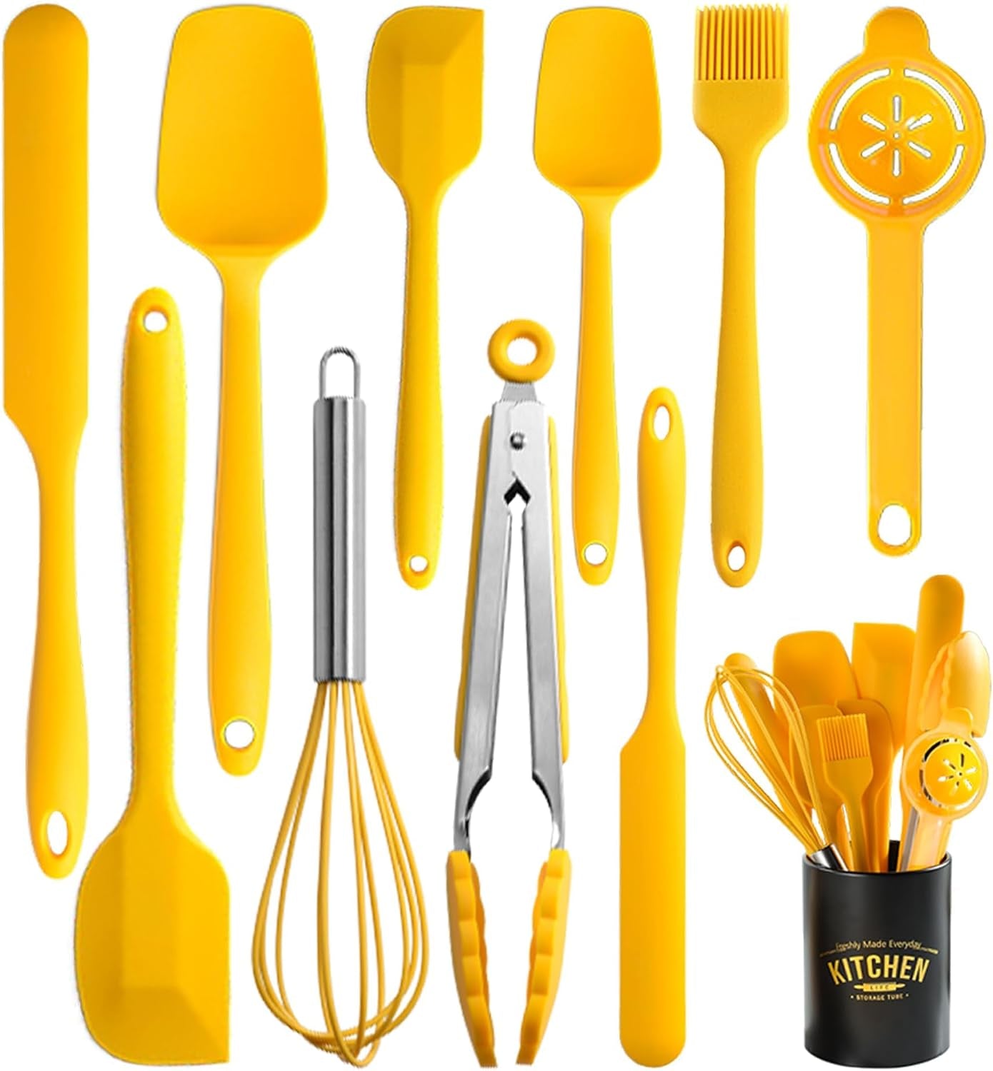 silicone-spatula-set-of-11-kitchen-utensils-with-iron-utensils-holder-for-baking-cooking-and-mixing-cooking-spatulas-nonstick-cookware-seamless-and-flexible-dishwasher-safe-yellow