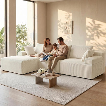 108" Sectional Boneless Couch Cloud Sofa for Living Room L Shaped4