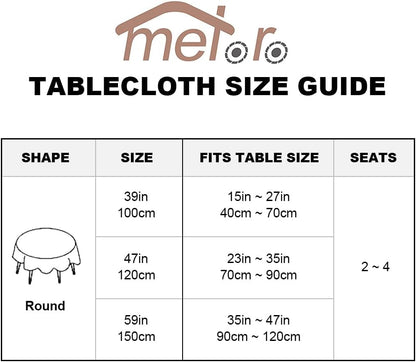 round Tablecloth Stripe Tassel Table Cloth Cotton Blend Dust-Proof Table Cover for Dining Circle Coffee Side End Card Tables, Parties Holiday Indoor Outdoor Use (Blue/White Stripes, 60 Inch)5