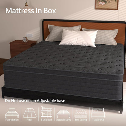 King Size Mattress 14 Inch,Hybrid Mattress in a Box with Individual Pocket Spring,Gel Memory Foam King Mattress,Breathable Supportive and Pressure Relief for Cool Night,Medium Firm9
