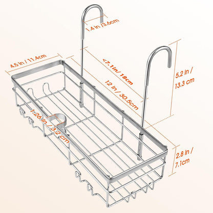 Hanging Shower Caddy, Shower Rack with Hooks for Bath Chair & Shower6