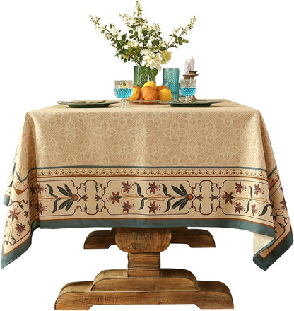 Designer French Linen Tablecloth,Square,67"X67"-Fram1