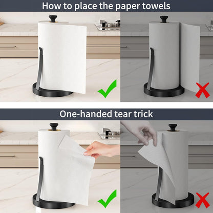 Countertop Paper Towel Holder for Kitchen, Black Tension Arm5
