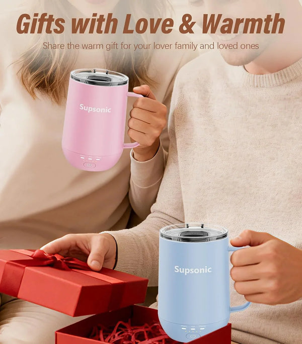 '- 16Oz Self Heating Coffee Mug, Smart Heated Coffee Mug Faster Direct-Contact Heating up to 149°F, Coffee Mug Warmer Set with Auto Shut-Off - Gifts for Men Women | S26