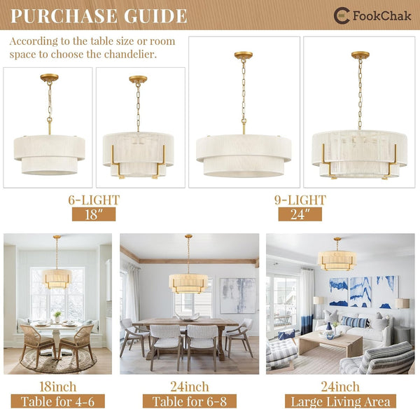 18'' White Woven with Metal Frame Rattan Chandelier7