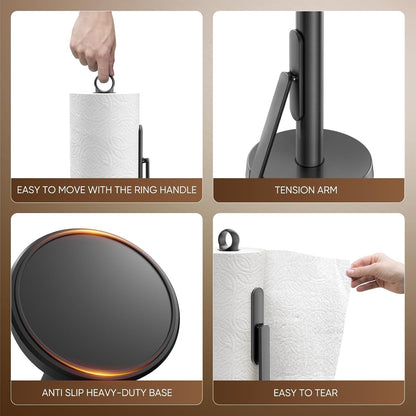 Heavy-Duty Paper Towel Holder with Tension Arm, Countertop(1, Black)6