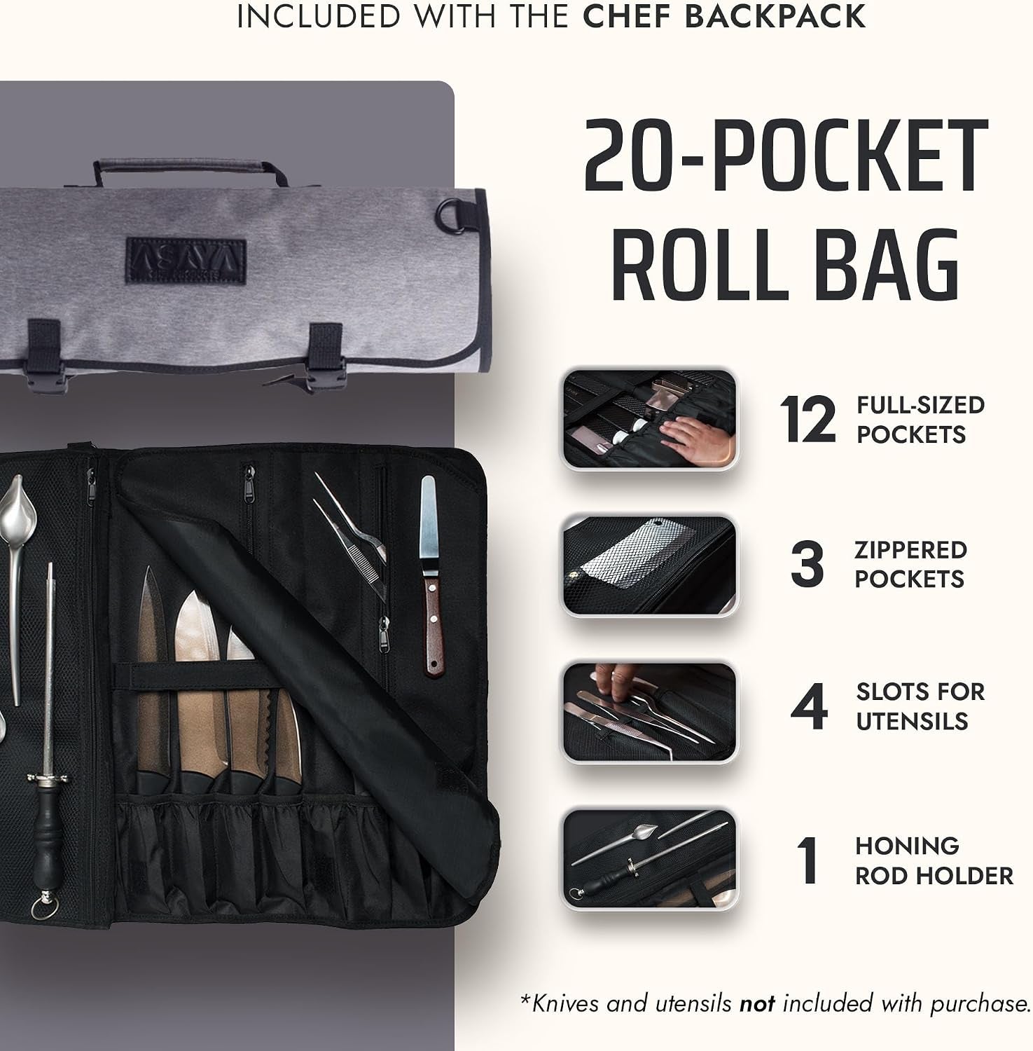 chef-knife-backpack-with-20-pocket-knife-roll-bag-over-30-storage-pockets-chef-bag-professional-backpack-for-chefs-and-culinary-students-knives-not-included-grey