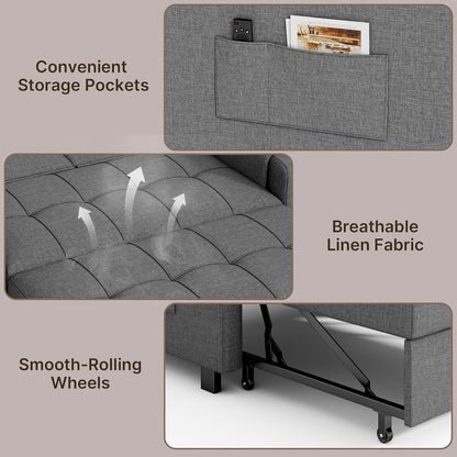 Convertible Sofa Bed Modern Couch Bed & Small Loveseat Sleeper, Grey9