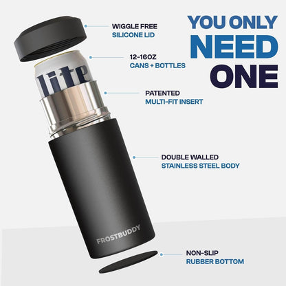 Universal Can Cooler - Fits Slim Cans, 12 & 16Oz (Matteblack)3