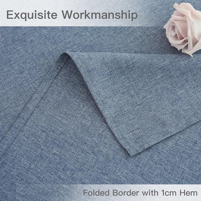 Linen Texture Tablecloth Water Resistant Antiwrinkle Spillproof Wipeable Washable Soft Fabric Table Cloth for Dining Room, Buffet Banquet Party Holiday, Rectangular 60 X 108 Inch, Demin Blue6