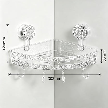Adhesive Acrylic Corner Shower Caddy, Bathroom Shelf - 2 Pack3