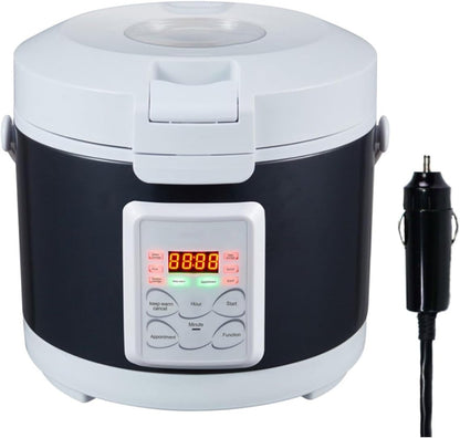 12V/24V Rice Cooker 3L Multifunctional Portable Rice Stove for Car/Truck with Steam Tray Heating and Keep Warm Function Dark Blue(30Ac)1