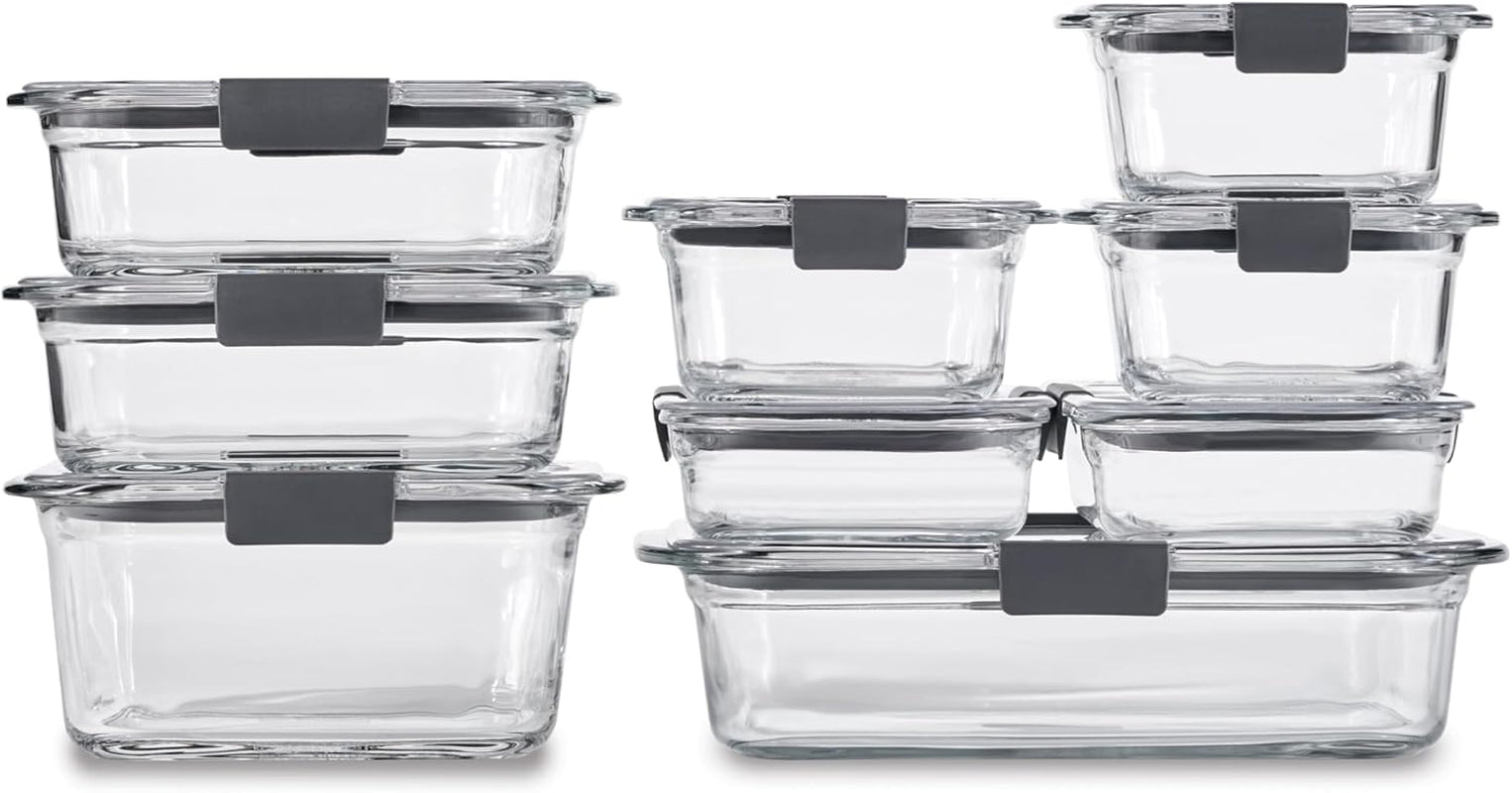 rubbermaid-brilliance-glass-food-storage-containers-assorted-sizes-set-of-9-bpa-free-leak-proof-clear