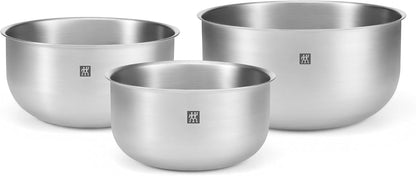 Prep 3-Pc Brushed Stainless Steel Nesting Bowls Set1