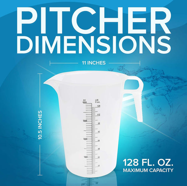 32Oz (1 Quart) Measuring Pitcher, Plastic, Multipurpose - Great for Chemicals, Oil, Pool and Lawn - Ounce (Oz) and Milliliter (Ml) Increments (1000 Ml)8