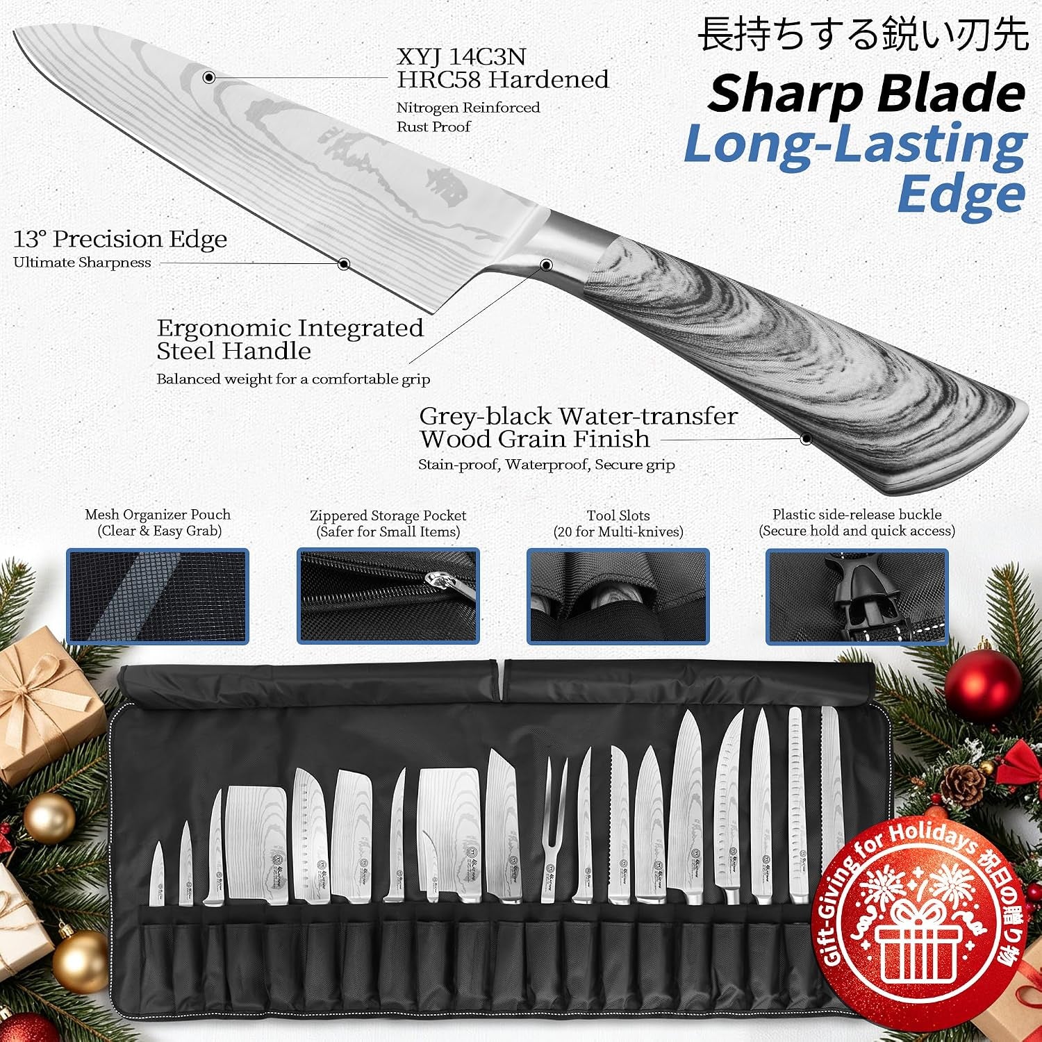 19-piece-kitchen-knife-set-damascus-pattern-stainless-steel-blades-ergonomic-grey-wood-effect-handles-multipurpose-professional-chef-knives-for-cooking-multi-size-knives-for-different-scenarios-acacia-wood-cutting-board-included-ergonomic-grey-wood-effect-handles