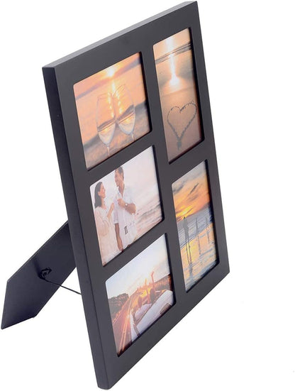 4X6 5-Opening Collage Picture Frame Black Wood7