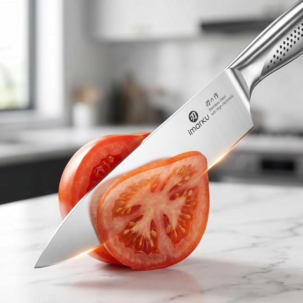 15PCS Kitchen Knife Set with Block,High Carbon Stainless Steel,Black | Built-In Sharpener,Dishwasher Safe,Ergonomic Non-Slip Handle,Space-Saving Knife Block,Ideal for Daily Cooking & Gifts8