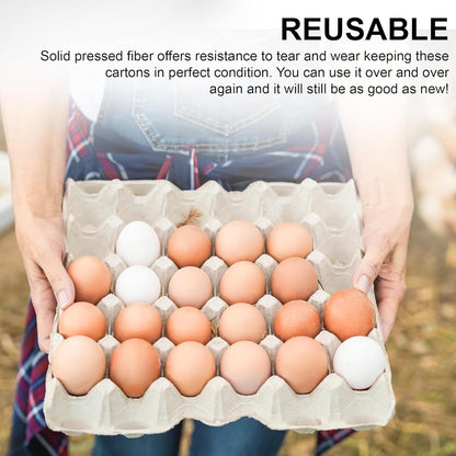 Biodegradable Pulp Fiber Egg Flats - 15 Pieces for Storing up to 30 Large or Small Eggs/Egg Crates That Make a Great Home for Roach Colony by7