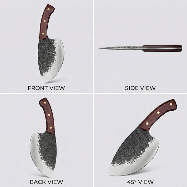 Serbian Meat Cleaver, a High Carbon Camp Knife for Beef & Bones3