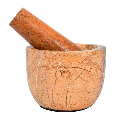 Mortar and Pestle, Made of Heavy Duty Polished Hard Stone, Natural Stone Grinder for Spices, Pastes, Herbs, Seasoning Etc. (Bidasar)1