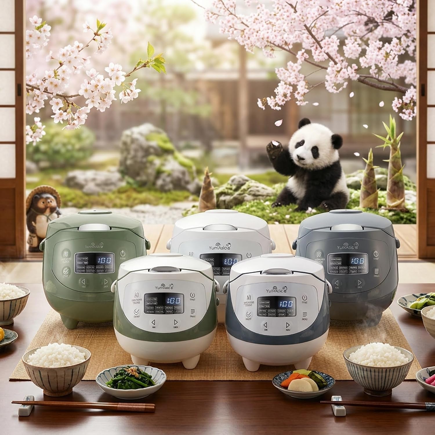 panda-mini-rice-cooker-with-ninja-ceramic-bowl-and-advanced-fuzzy-logic-3-5-cup-0-63-litre-4-rice-cooking-functions-4-multicooker-functions-digital-led-display-120v
