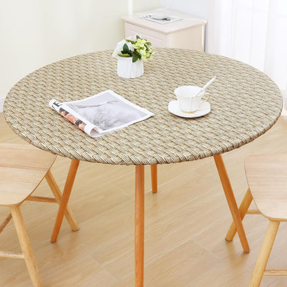 round Table Cloth, Waterproof Fitted Table Cover for 45"-56" Tables6