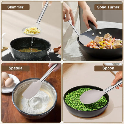 Kitchen Utensil Set, Silicone Utensils Dishwasher Safe, 8PCS, Khaki7