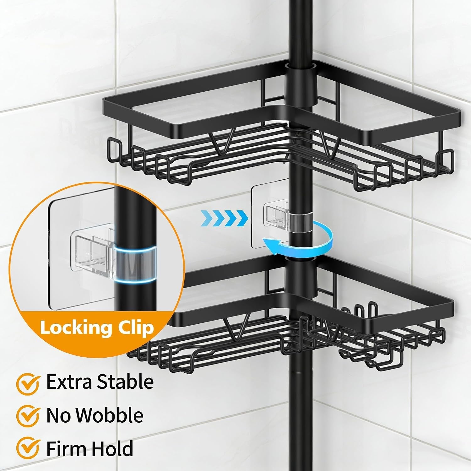 black-shower-caddy-tension-pole-with-2-towel-bars-adjustable-corner-bathroom-organizer-rustproof-bathtub-storage-shelves-for-shampoo-25-114-2-inch-shower-corner-rack-for-renters-family