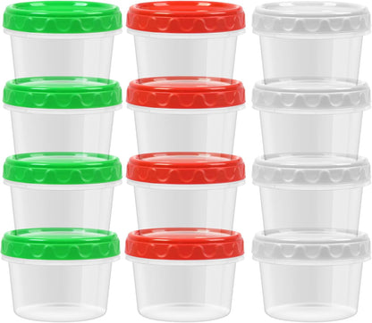 8Oz Small Plastic Freezer Food Containers with Lids, 1 Cup, 12Pcs1
