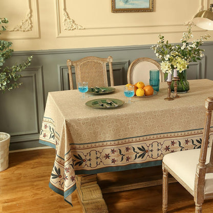 Designer French Linen Tablecloth,Square,67"X67"-Fram8